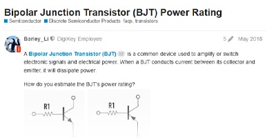 Image of Related Content: Bipolar Junction Transistor (BJT) Power Rating 