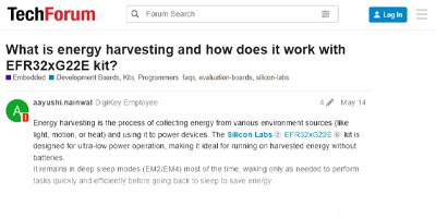 Image of Related Content Card: What is energy harvesting and how does it work with EFR32xG22E kit?