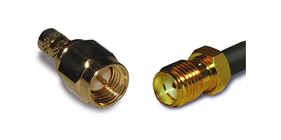 Image of The SMA connector pair is an example of a coaxial connector and the image shows the mating inner conductor, dielectric layer, and locking outer conductor