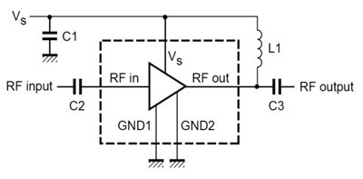 Image of NXP’s BGA2771 MMIC RF amplifier application