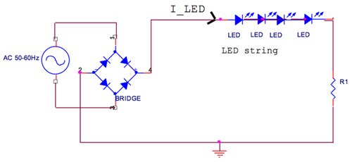 简单的 LED 全波整流器