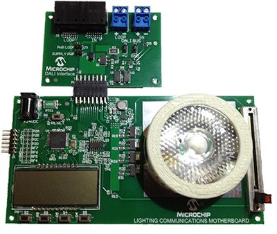 Image of Microchip's demo/evaluation board for DALI