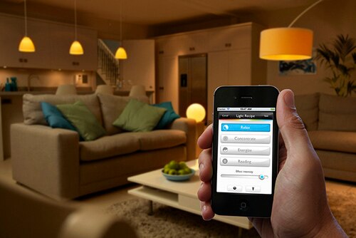Image of Philips Hue bulbs smartphone-based app