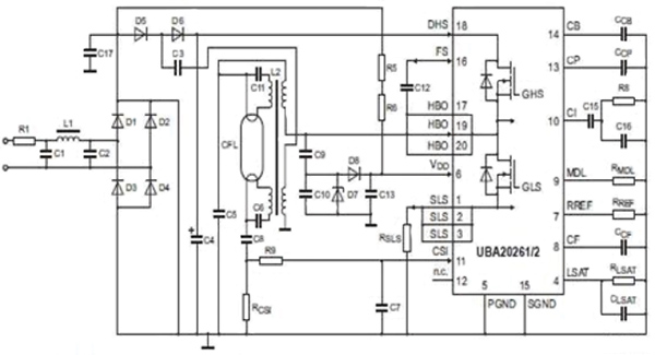 Image of a complete CFL lamp assembly