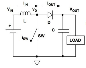 Image of current flow in a boost converter