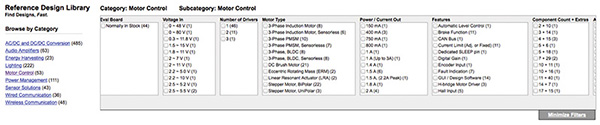 Image of DigiKey Reference Design Library search function (click for full-size)