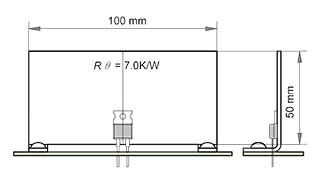 Diagram of thermal resistance of 1 mm thickness aluminum plate heat sink