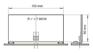 Diagram of thermal resistance of 1 mm thickness aluminum plate heat sink