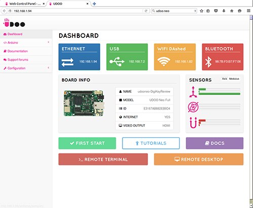 UDOO Neo 網頁控制面板