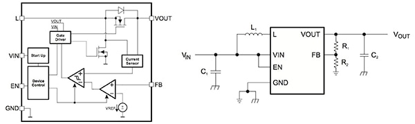 Diagram of Texas Instruments TPS61220 series