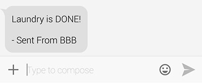 Screenshot of received text on phone