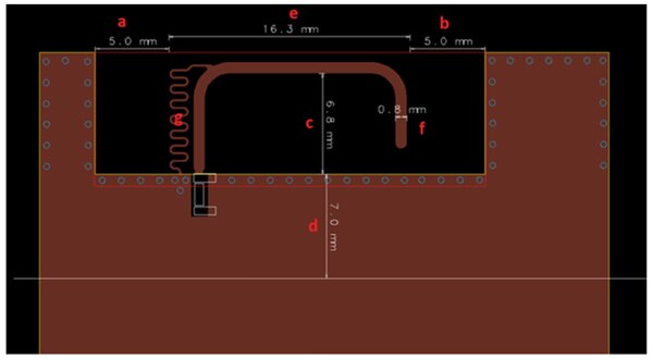 Image of reduced size printed IFA on a 1 mm substrate