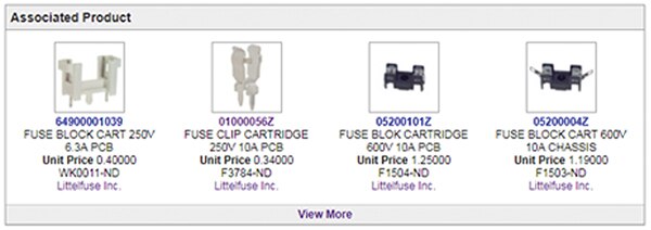 展示 Littelfuse 0235001.HXP 保险丝相关产品区域的图片