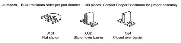 Image of jumpers for the Eaton TB100 series terminal blocks