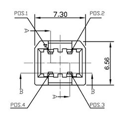 Diagram of ASSMANN pin layout of the ASSMANN A-USBPB-N socket