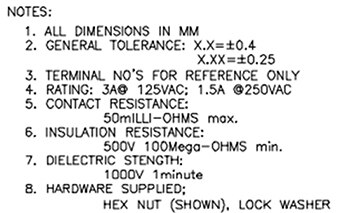 Drawing for PS1024A Electrical Specifications