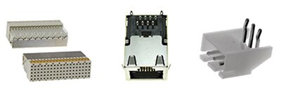 Image of examples of items that would terminate to holes placed in the board they mounted to