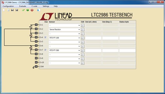 Image of Linear Technology LTC2986 demo software