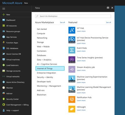 设置新的 Azure IoT 中心实例的图片