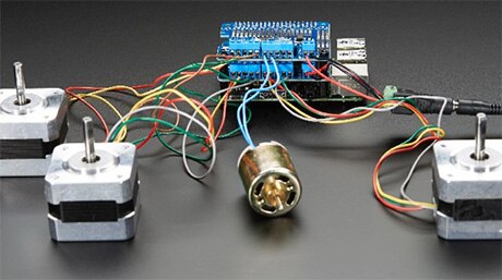 Image of multiple Adafruit 2348 motor HATs