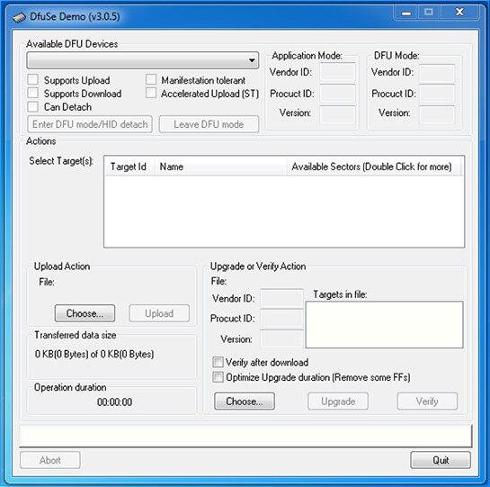 Image of STMicroelectronics DfuSe tool