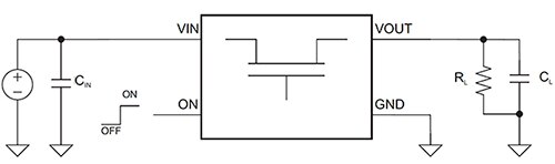 Diagram of basic load switch a four-terminal device