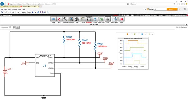 Image of Texas Instruments WEBENCH Power Designer display