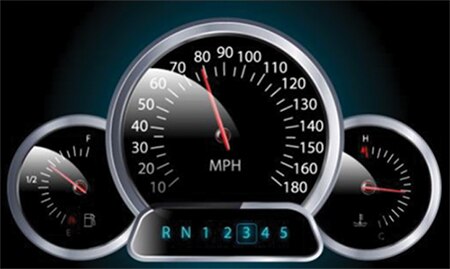 Image of EVE applied to an automotive instrument cluster