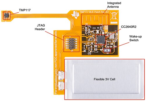 Diagram of Texas Instruments wireless thermometer reference design