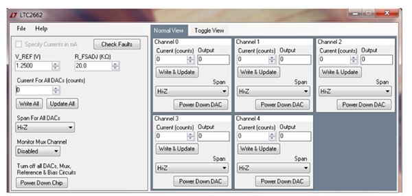 Analog Devices 的 LTC2662 DAC 評估軟體及 GUI 圖片