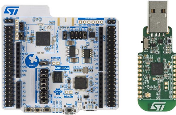 Image de la carte Nucleo de STMicroelectronics pour la gamme STM32WB