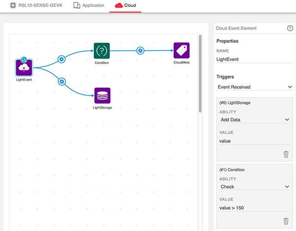 Image of DK IoT Studio condition check to set status metadata