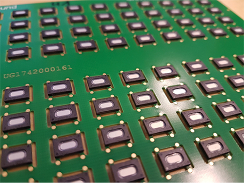 Image of MEMS-based speakers are built on PCB substrate