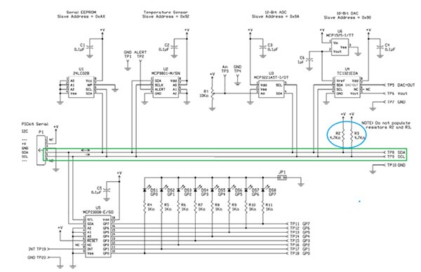 Microchip Technology 的演示印刷电路板原理图（点击放大）