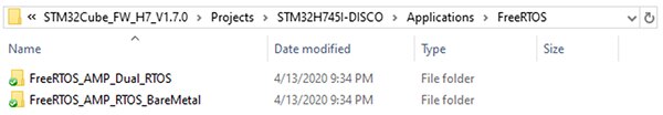 STM32Cube_FW_H7 提供多个示例的图片