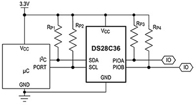 Maxim Integrated 的 DS28C36 安全验证器示意图