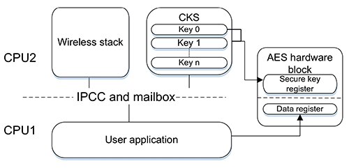 STMicroelectronics 的 STM32WB55 双核处理器示意图