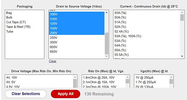 Image of selecting from 100 V to 200 V