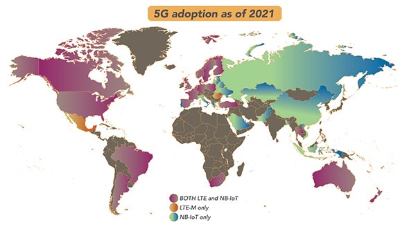 各种形式的 5G 已经在全球范围内迅速普及图片