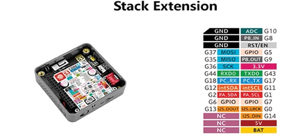 可搭配M5Stack模块系列，通过堆叠方式进行功能拓展