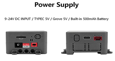 外部支持9-24VDC供电或5V Type-C供电/ 设备内置500 mAh锂电池