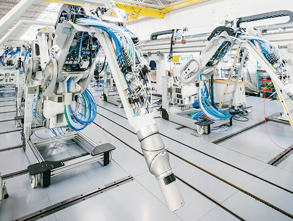Image of industrial painting robots