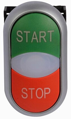 Image of Eaton M22-DDL-GR-GB1-GB0 pushbutton for start/stop control