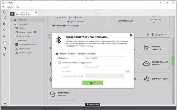 Image of Digi XBee Studio comprehensive software environment (click to enlarge)
