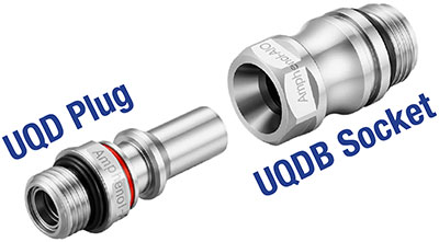 Image of Amphenol liquid cooling UQD plug and UQDB socket