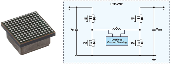 Image of Analog Devices LTM4712 module and schematic