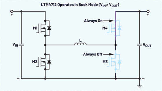 Diagram of LTM4712 as a buck regulator