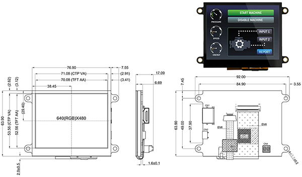 Newhaven Display NHD-3.5-HDMI-HR-RSXP-CTU（点击放大）