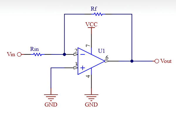 反相放大器电路示例