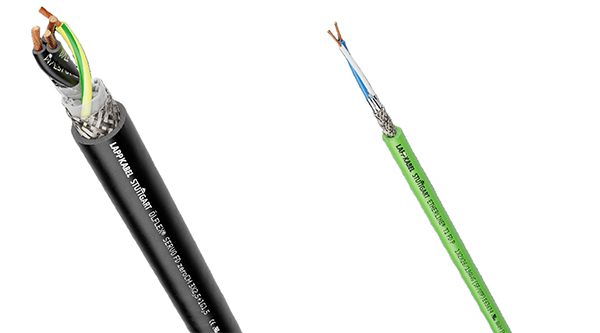 Image of LAPP ÖLFLEX FD Servo (left) and ETHERLINE T1 FD (right) cables